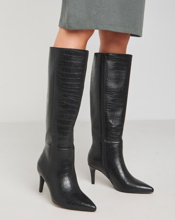 Knee High Pointed Toe Boot Ex Wide Fit