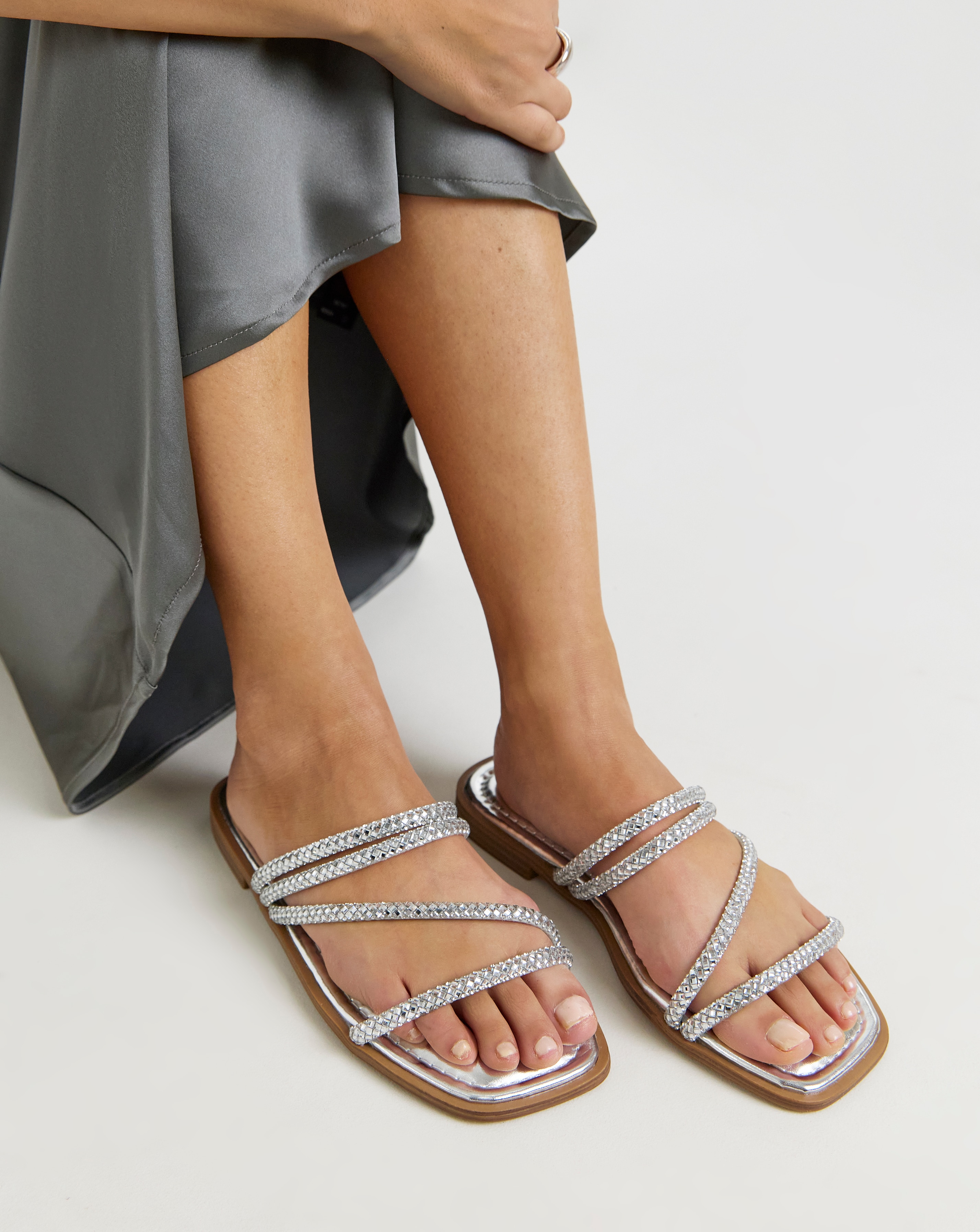 New In - Sparkly Asymmetric Mule Wide