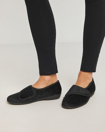 Topaz Full Upper Touch And Close Slipper - Wide Fit (E)