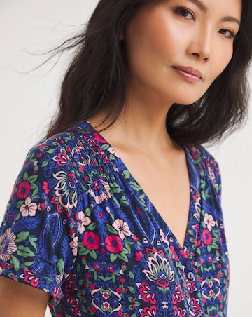 Julipa Shirred Shoulder Midi Dress