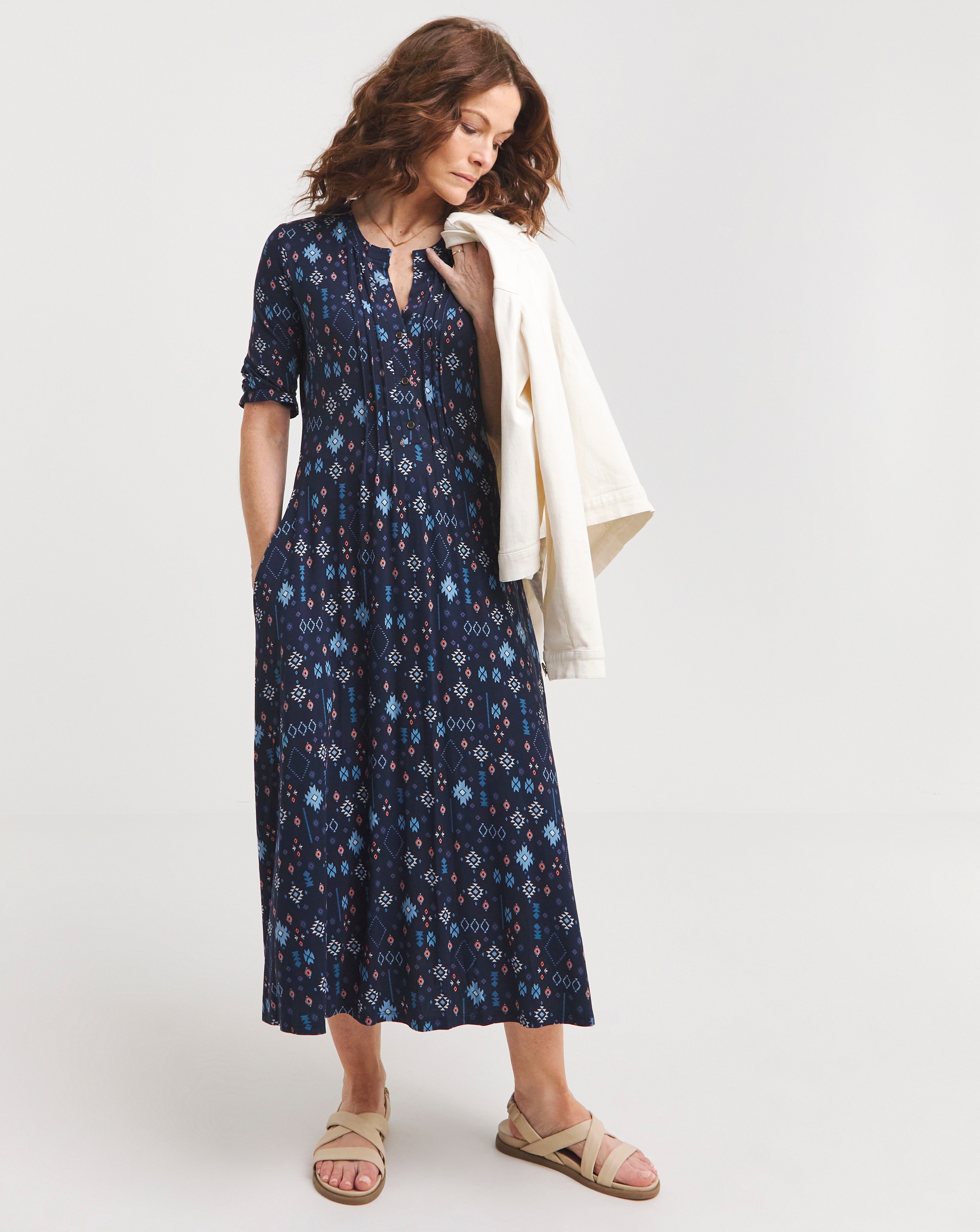 Julipa Pintuck Jersey Midi Dress