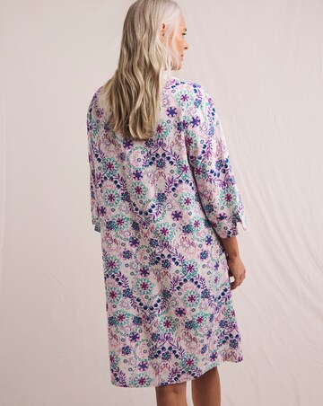 Julipa Pintuck Linen Mix Shift Dress