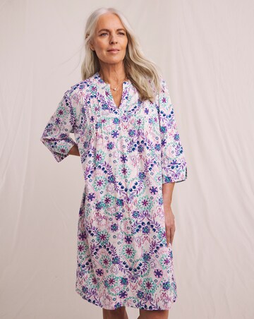 Julipa Pintuck Linen Mix Shift Dress