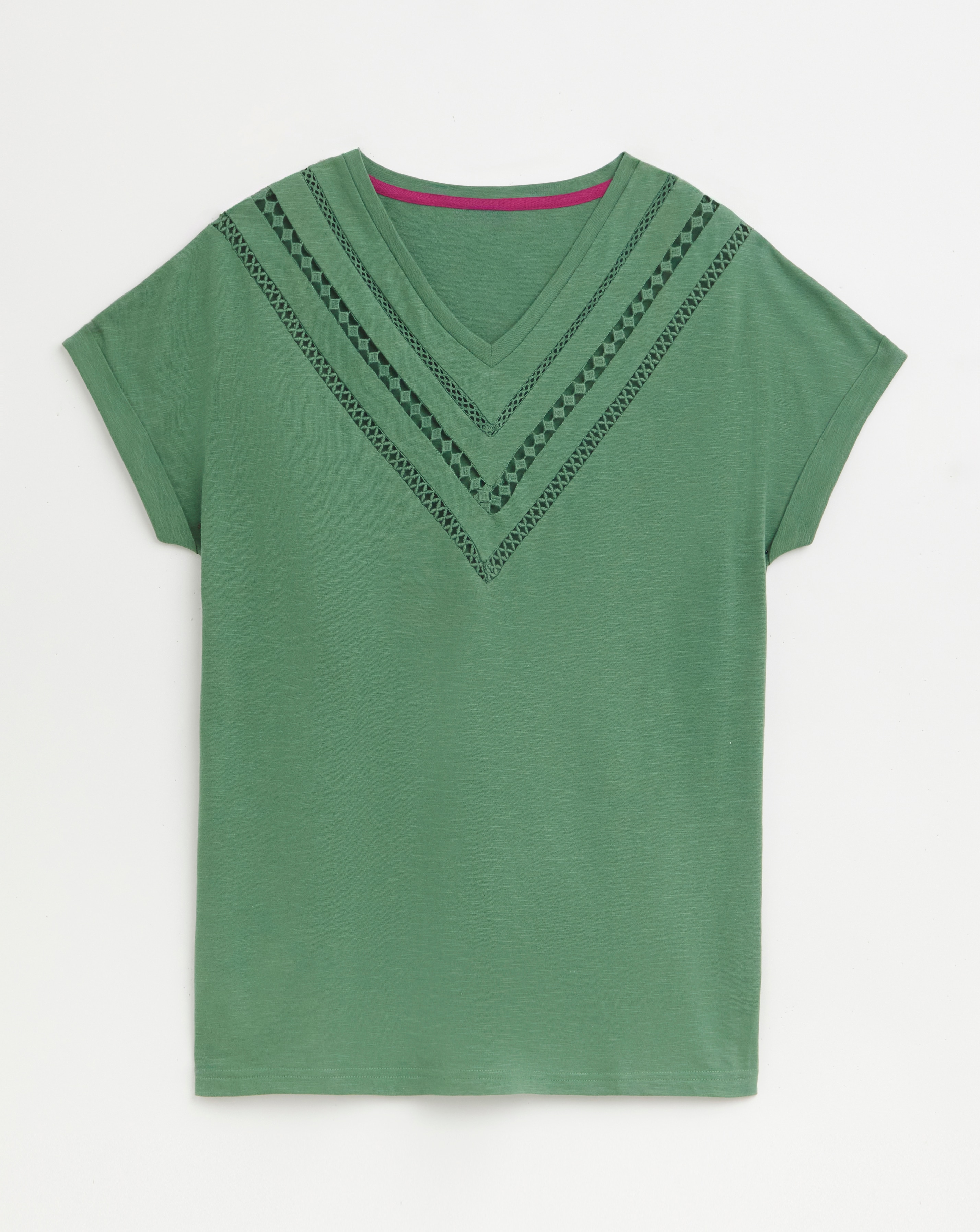 Julipa Pure Cotton Lace Trim T-Shirt