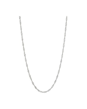 Simply Silver Sterling Silver 925 Diamond Cut Singapore Chain Necklace