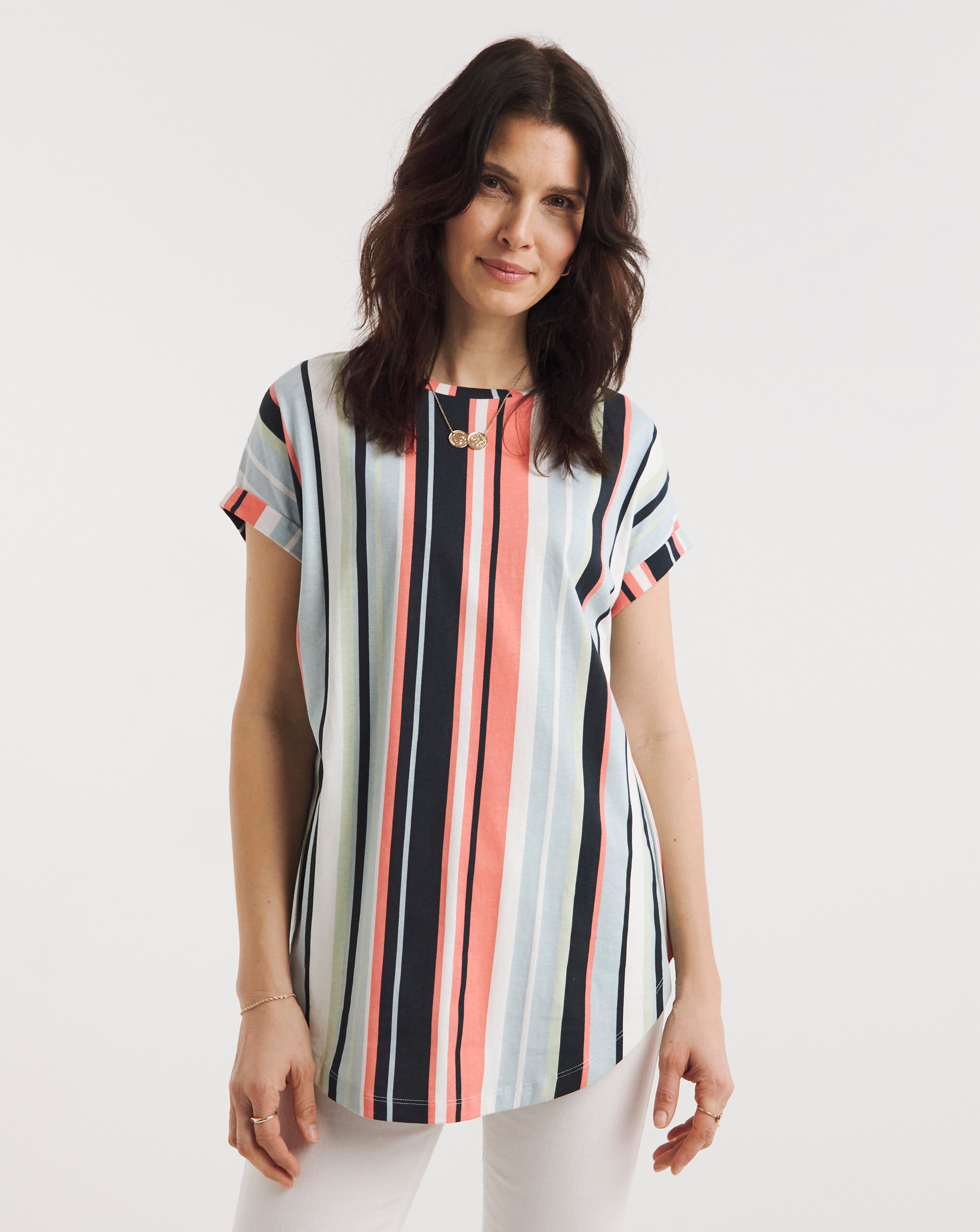 Value Cotton Side Split Curved Hem Tunic | J D Williams