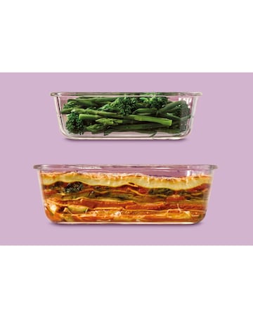 LocknLock ECO Ovenglass Set of 3 Rectangular 630ml Glass Containers