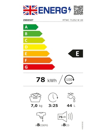 Indesit MTWC 71252 W UK, 7kg, 1200rpm, Washing Machine - White + Installation