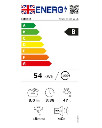 Indesit MTWC 81495 W UK, 8kg, 1200rpm, Washing Machine - White + Installation