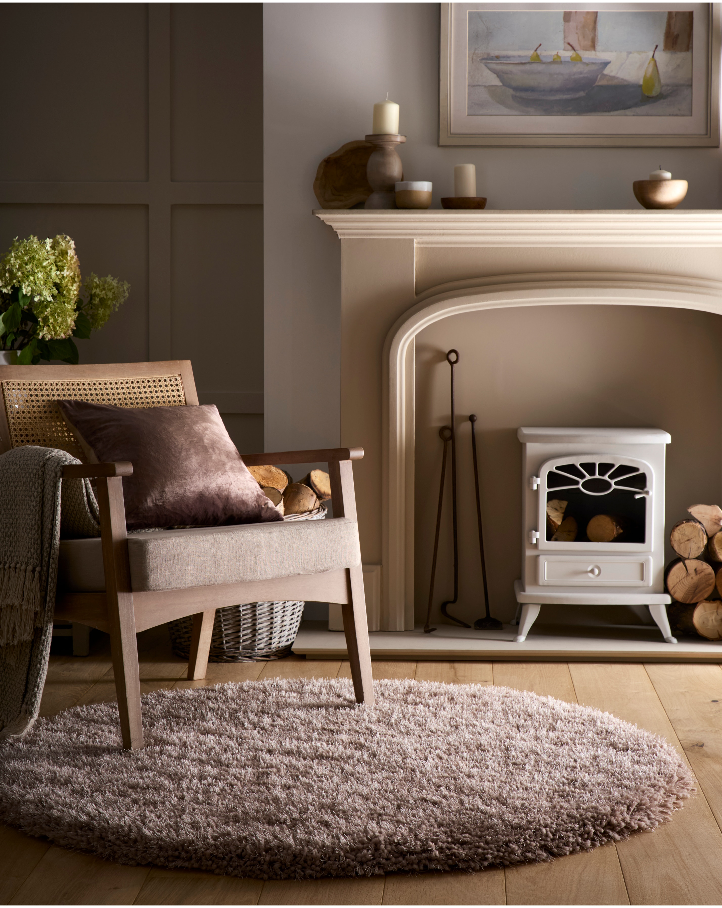 Chicago Light Neutrals Shaggy Circle Rug