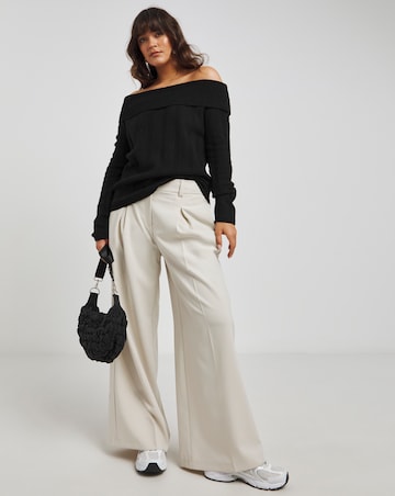 Black Rib Bardot Jumper