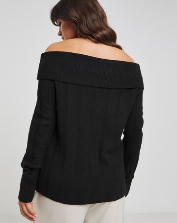 Black Rib Bardot Jumper