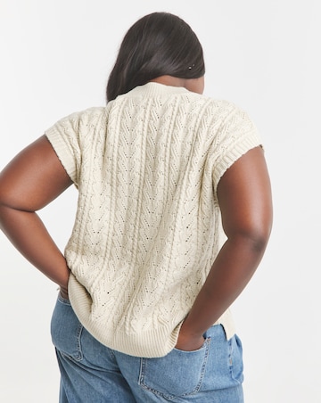 Cream Cable Knitted Vest