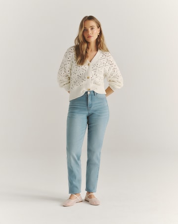 Simply Be Ivory Pointelle Knit Cardigan