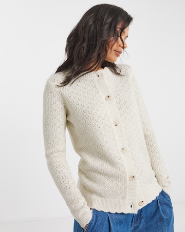 Simply Be Ivory Sequin Scalloped Cardigan