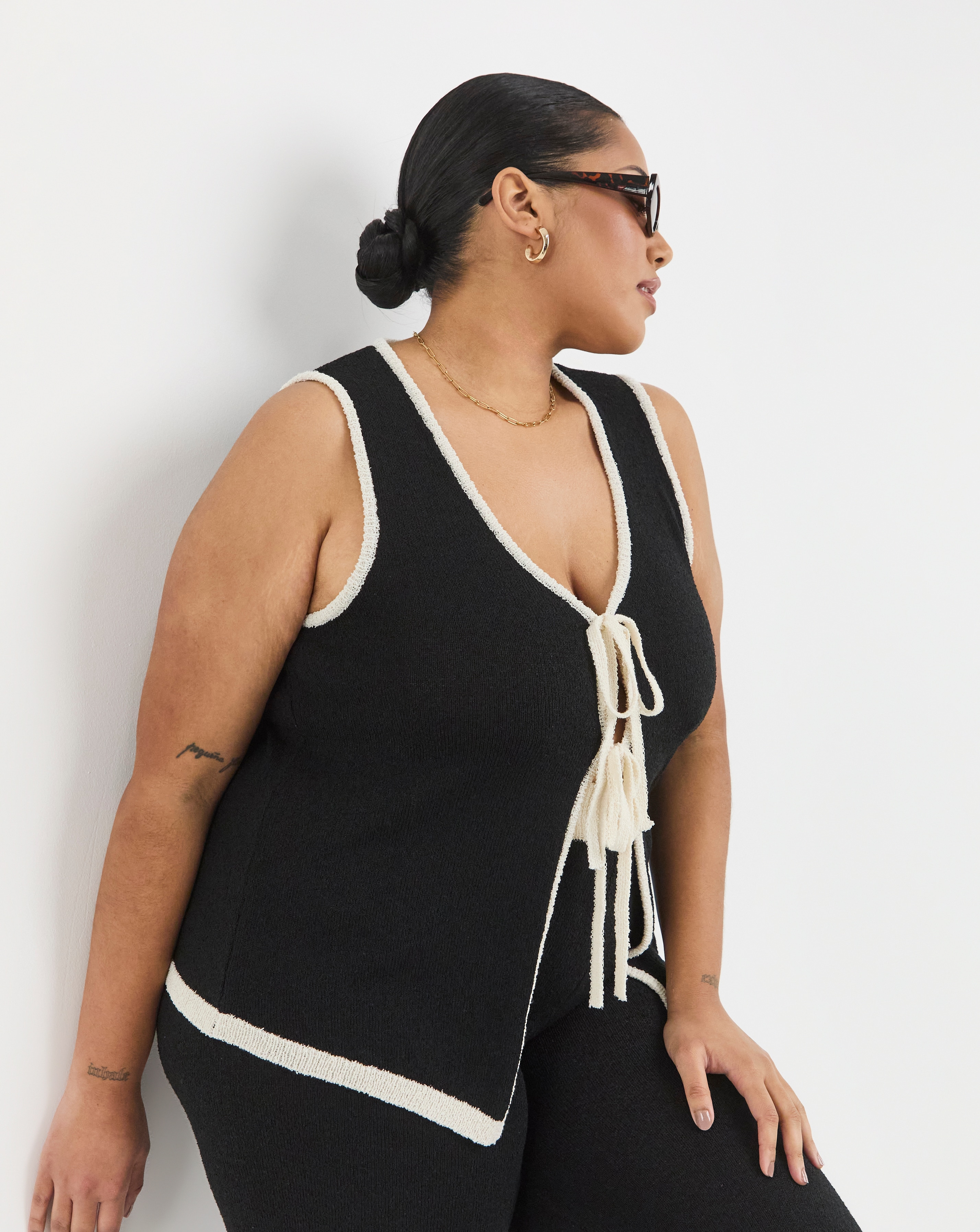 Simply Be Tie Front Waistcoat Co-Ord