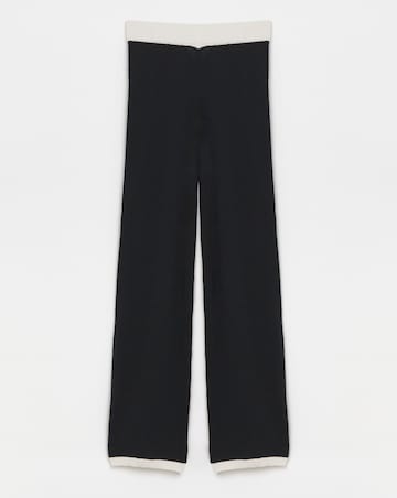 Simply Be Black & White Contrast Wide Leg Trouser Co-Ord