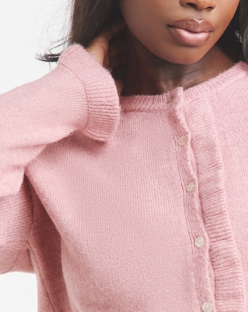 Simply Be Pink Ruffled Frill Knit Cardigan