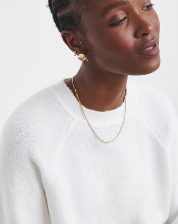 Cosy Yarn Ivory Short Sleeve Boxy Knitted T-Shirt