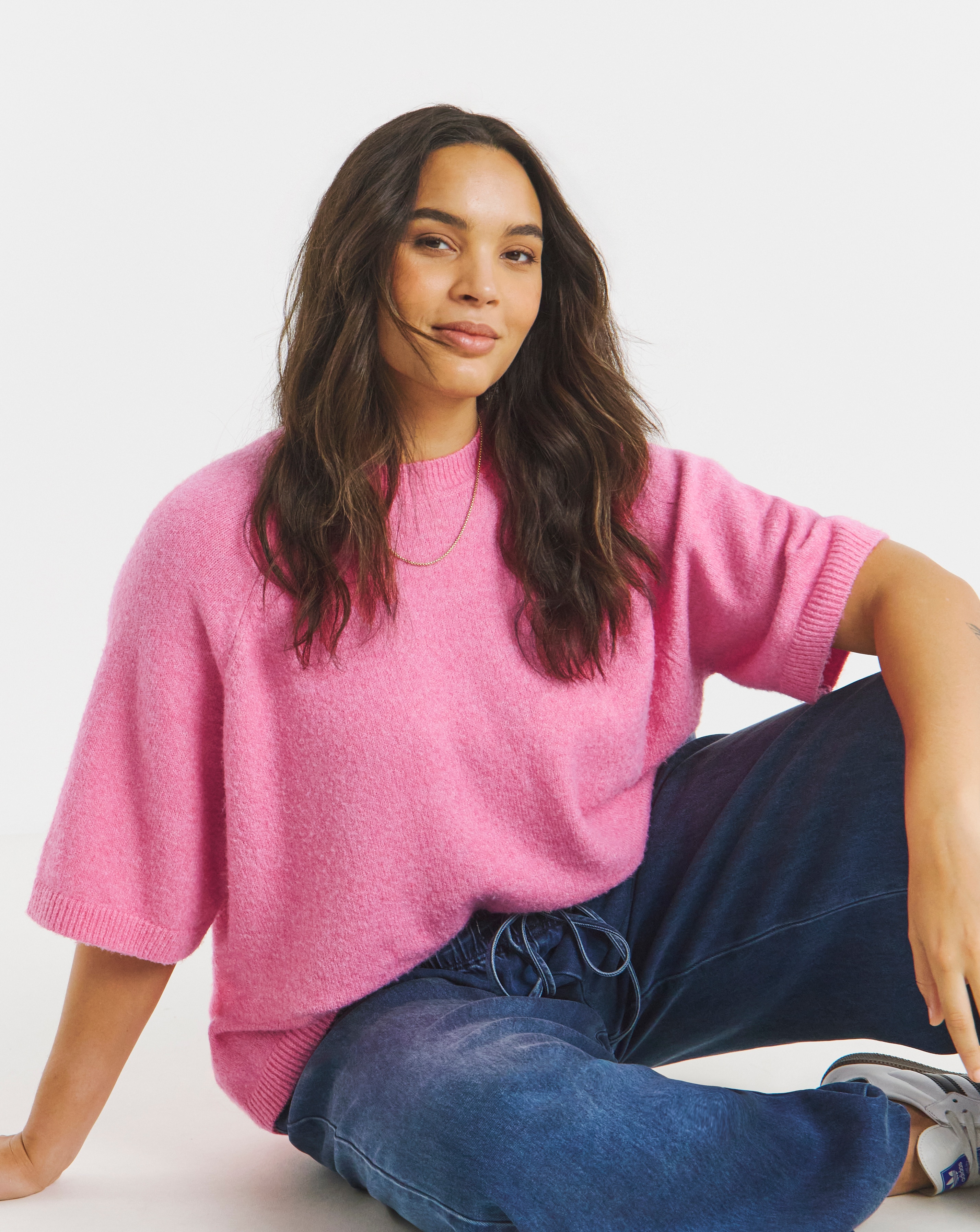 Short Sleeve Boxy Knitted T-Shirt