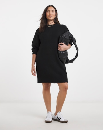 Simply Be Cosy Yarn Black Crew Neck Mini Dress