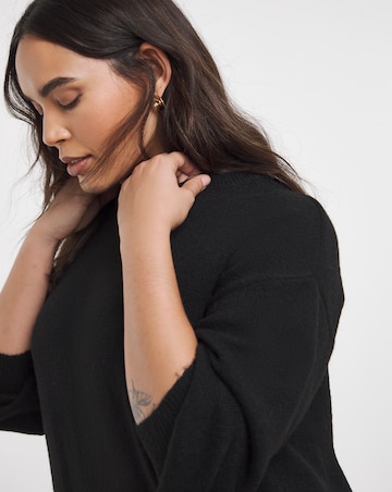 Simply Be Cosy Yarn Black Crew Neck Mini Dress