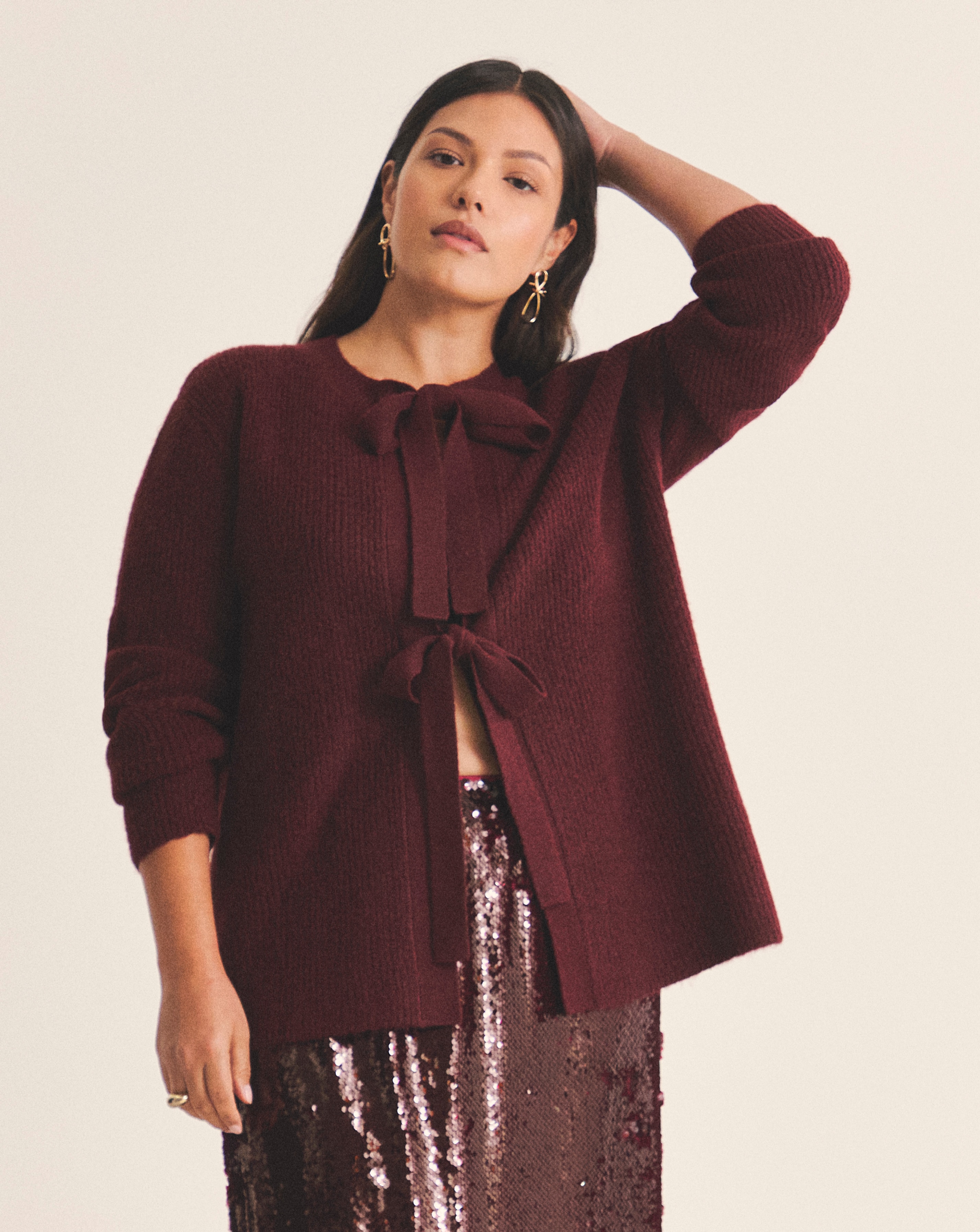 New In - Simply Be Tie Front Crew Neck Cardigan