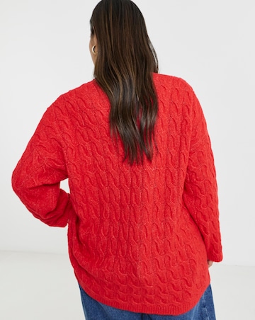 Cosy Yarn Red Cable Knit Jumper