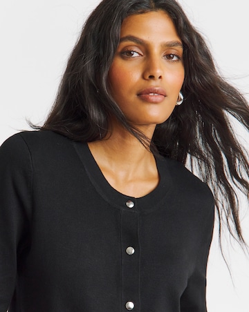 Eversoft Black Half Sleeve Cardigan