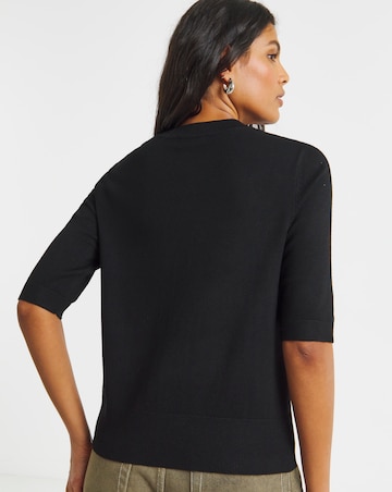 Eversoft Black Half Sleeve Cardigan