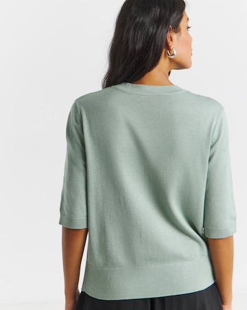 Mint Soft Touch Half Sleeve Cardigan