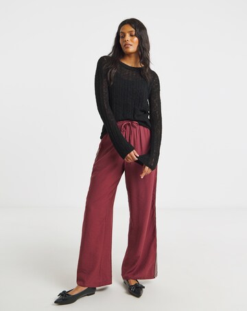 Simply Be Black Hole Knit Crew Neck Jumper