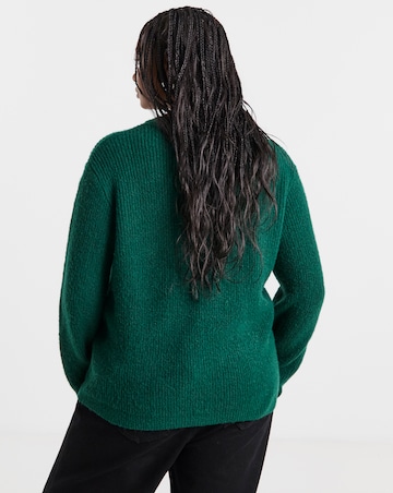 Simply Be Forest Green Diamante Bow Cardigan