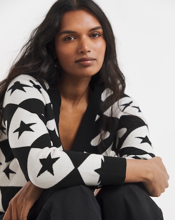 Simply Be Heart & Stars Checkerboard Cardigan