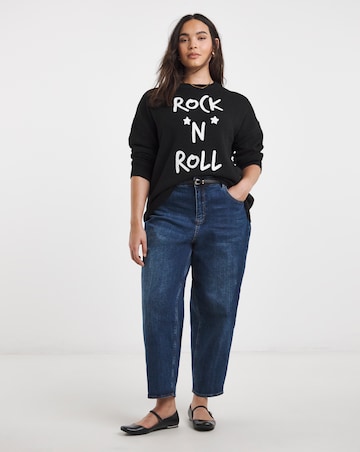 Simply Be Snug Rock n Roll Slogan Jumper