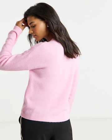 Simply Be Pink V-Neck Jumper