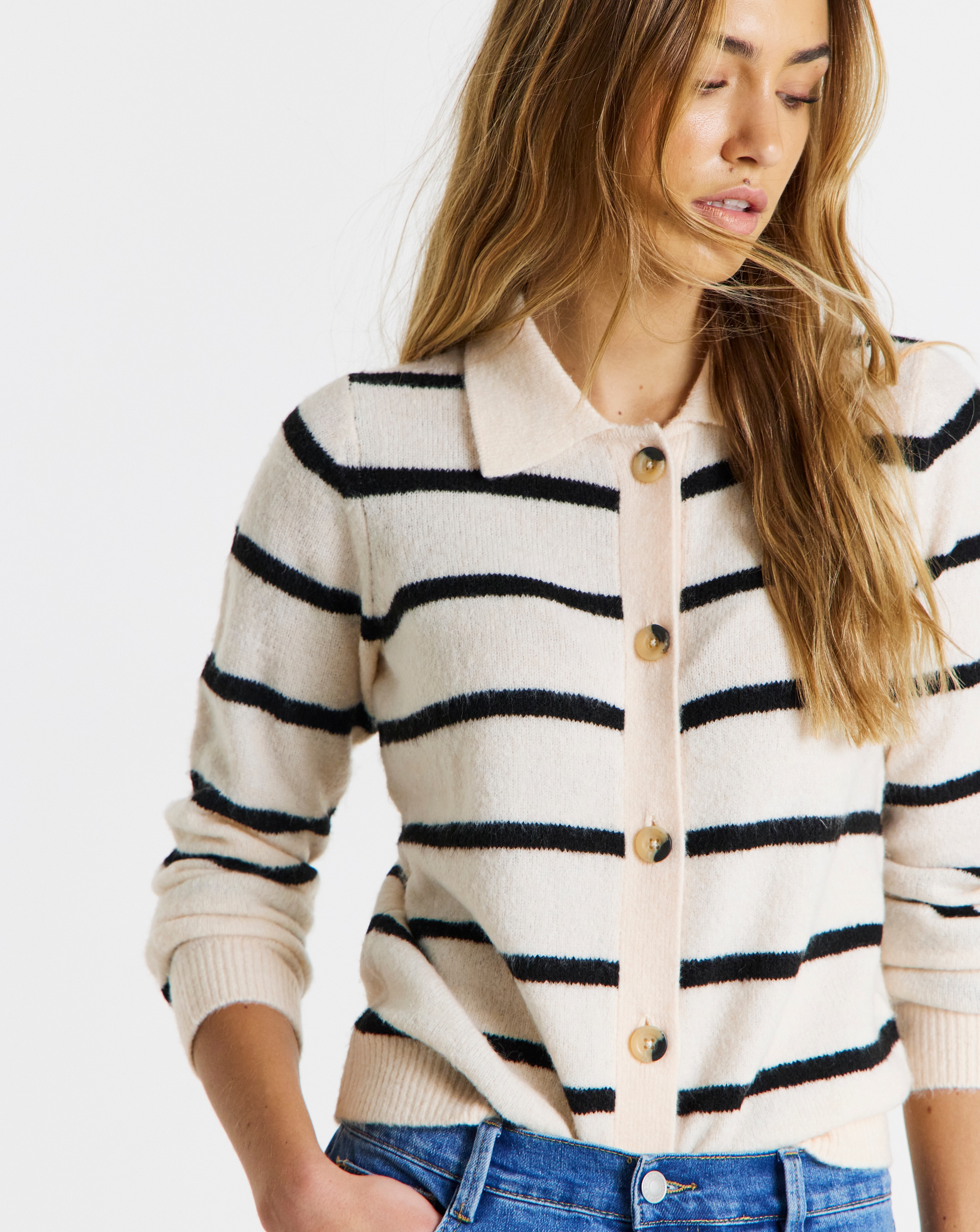 Simply Be Button Through Collar Cardigan