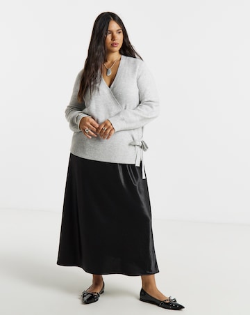 Simply Be Grey Marl Ballet Wrap Cardigan