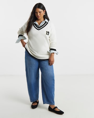 Simply Be Contrast Trim Varsity Tunic