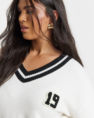 Simply Be Contrast Trim Varsity Tunic