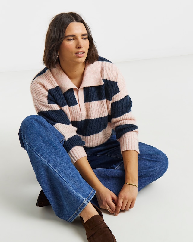 Simply Be Collared Rib Jumper