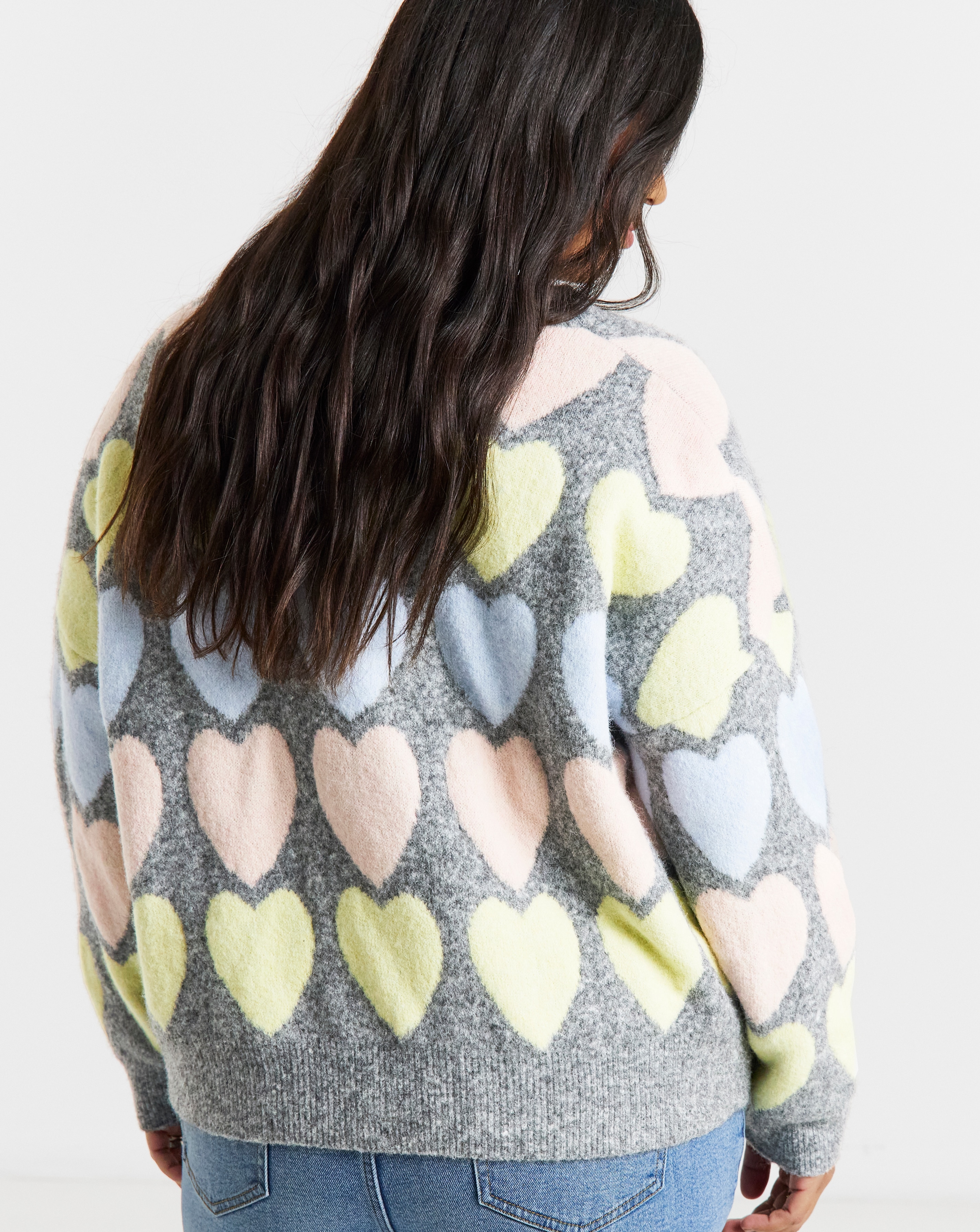 Simply Be Heart Print Graphic Cardigan | JD Williams