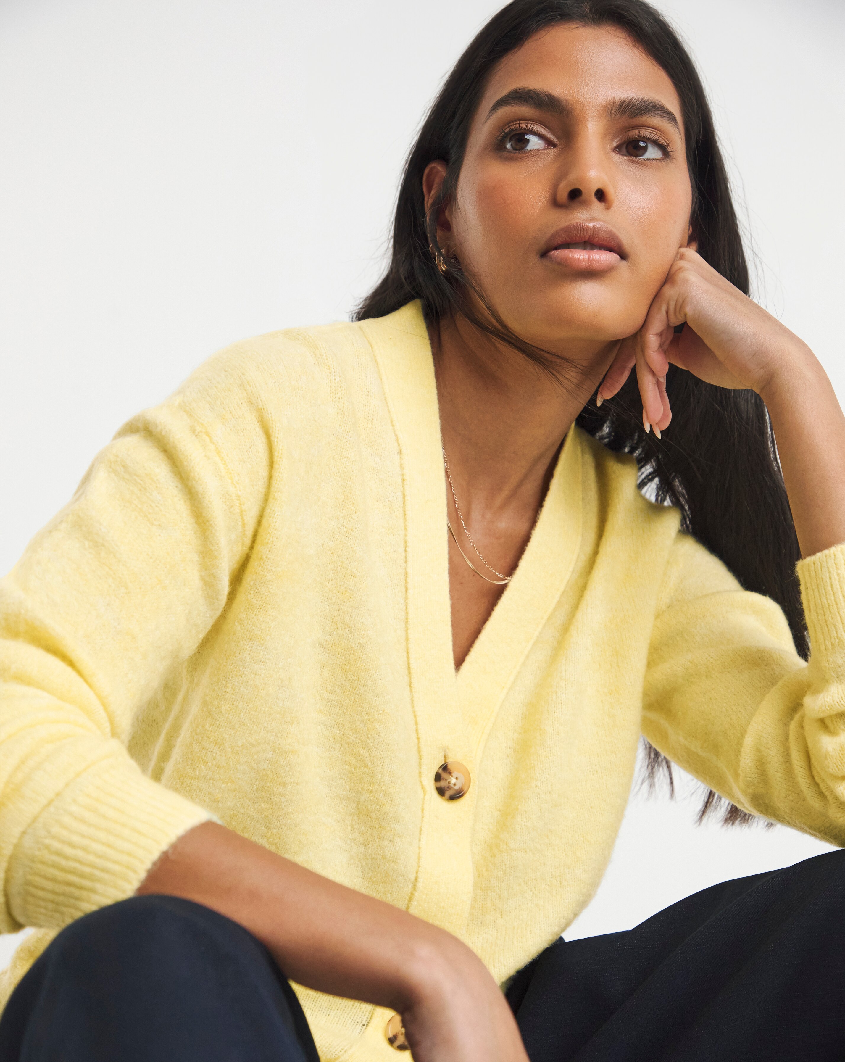 Simply Be Butter Yellow V-Neck Cardigan