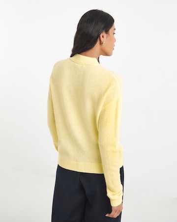 Simply Be Butter Yellow V-Neck Cardigan