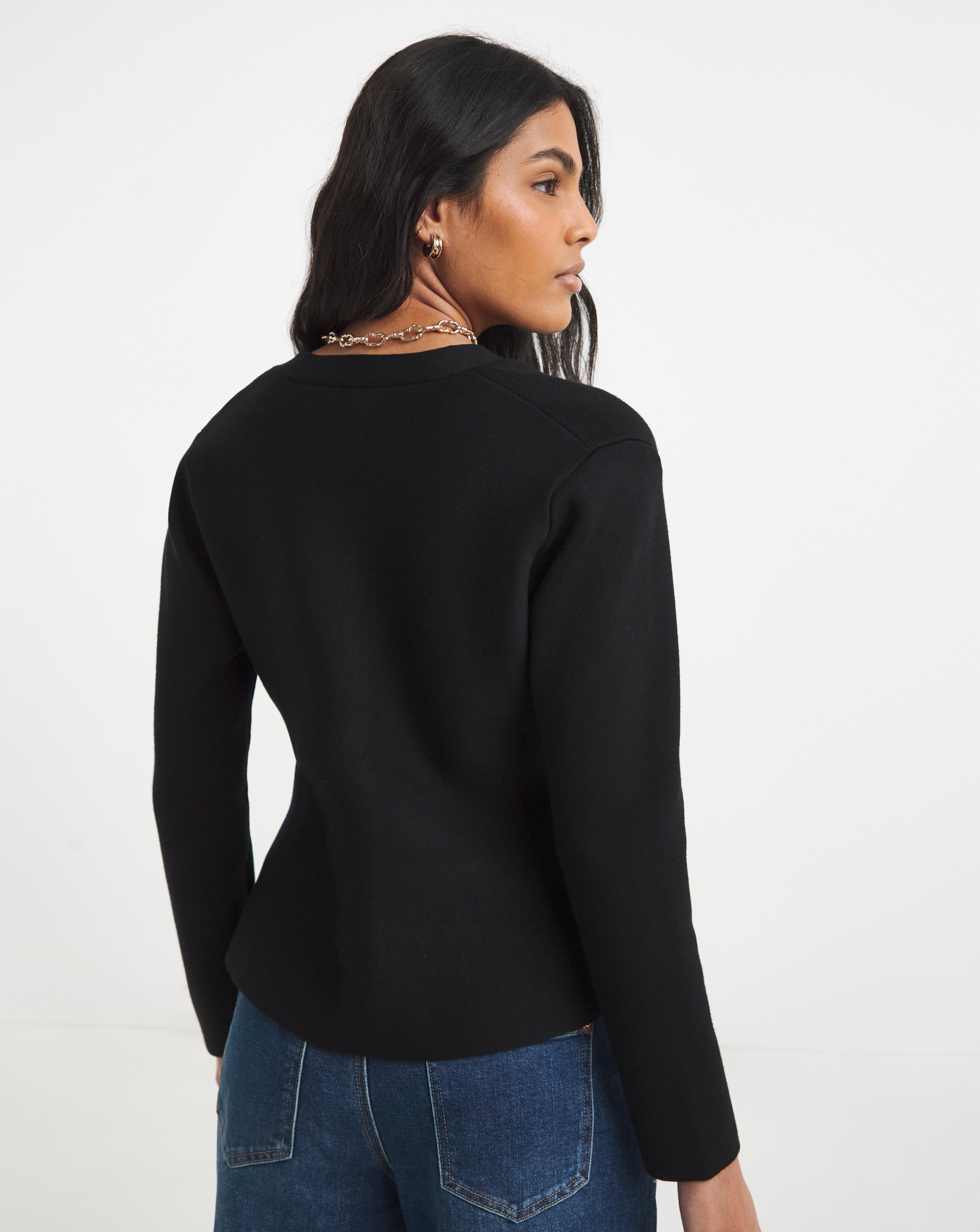 Simply Be Black Cinched Waist Compact Cardigan | JD Williams