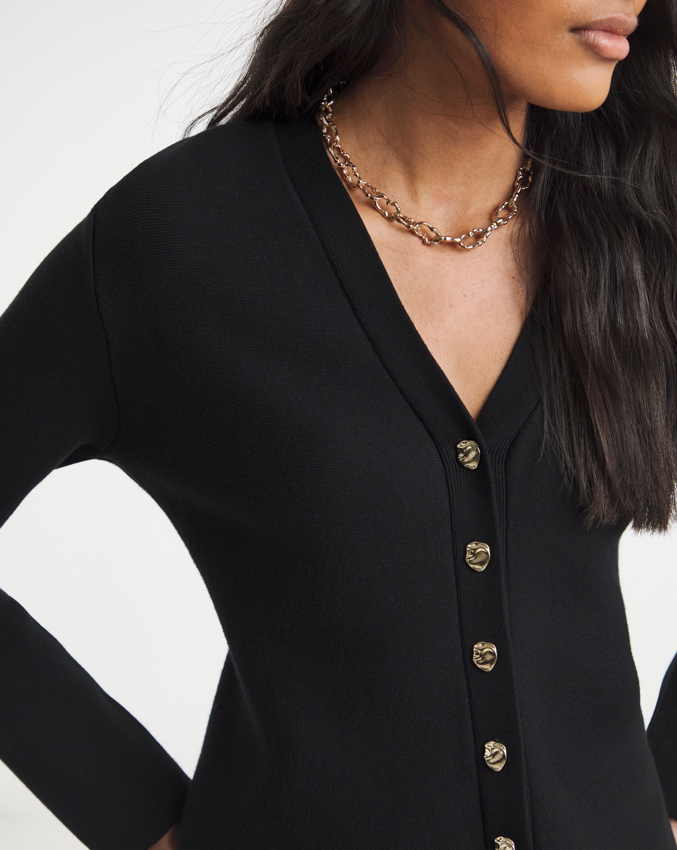Simply Be Black Cinched Waist Compact Cardigan | JD Williams
