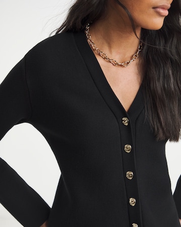 Simply Be Black Cinched Waist Compact Cardigan