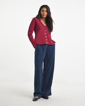 Simply Be Red Cinched Waist Compact Cardigan