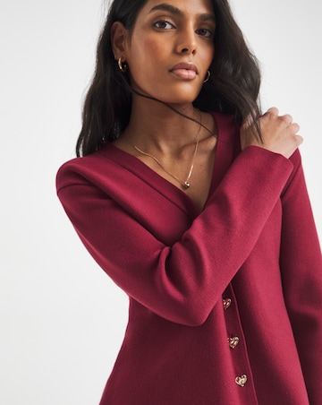 Simply Be Red Cinched Waist Compact Cardigan