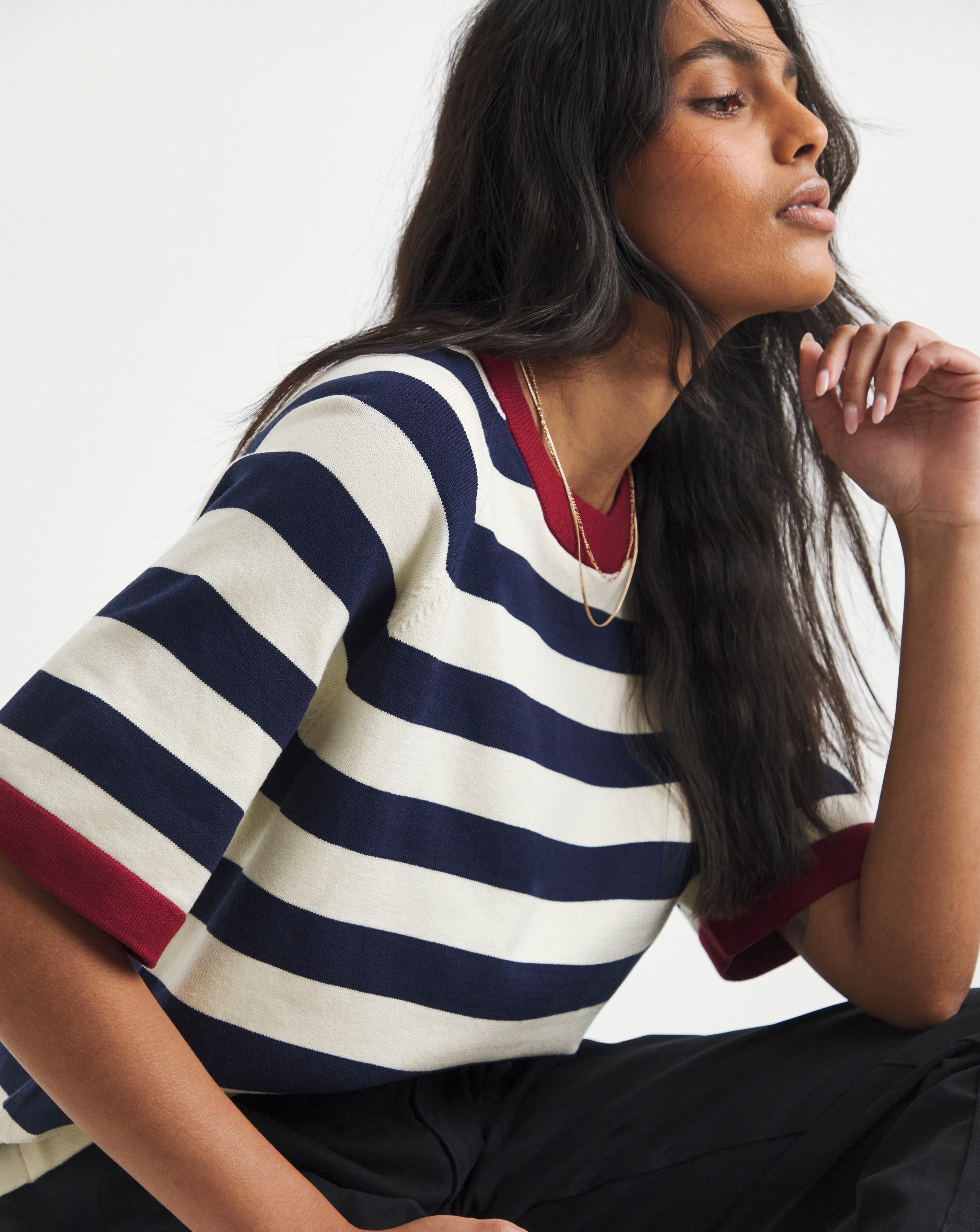New In - Simply Be Stripe Half Sleeve Jumper